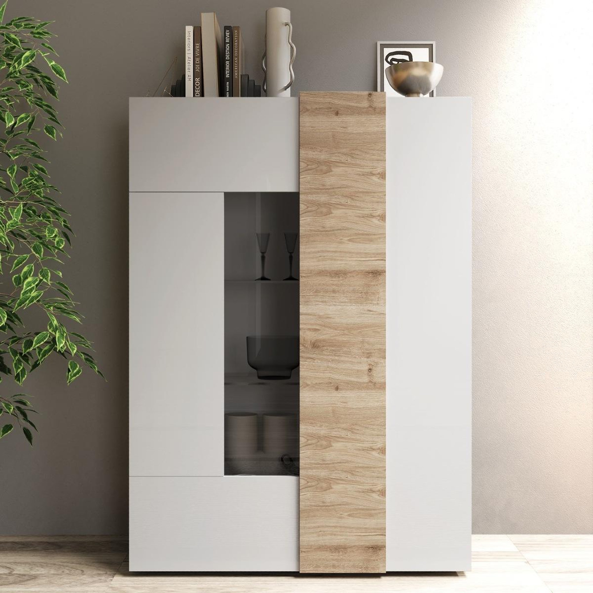Voir la diapositive 4 : JLC KREATION Salle à manger complète moderne bois et blanc sia