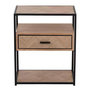 Voir la diapositive 2 : Paris Prix Table d'Appoint 1 Tiroir  Miraza  61cm Naturel & Noir