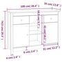 Voir la diapositive 6 : VIDAXL Buffet 100x35x74,5 cm Bois massif de pin