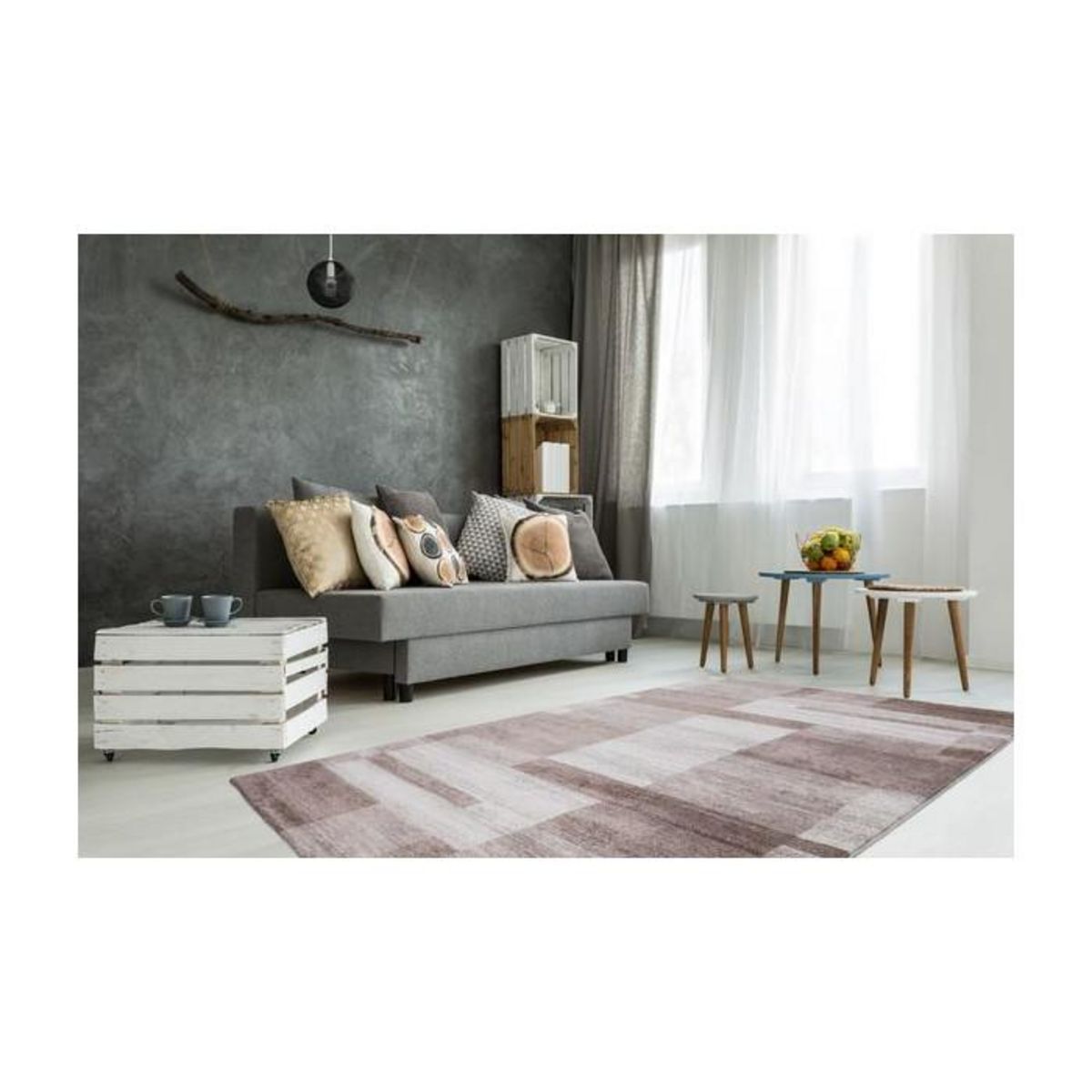 Paris Prix Tapis à Poils Courts Tissé  Falkland  Beige