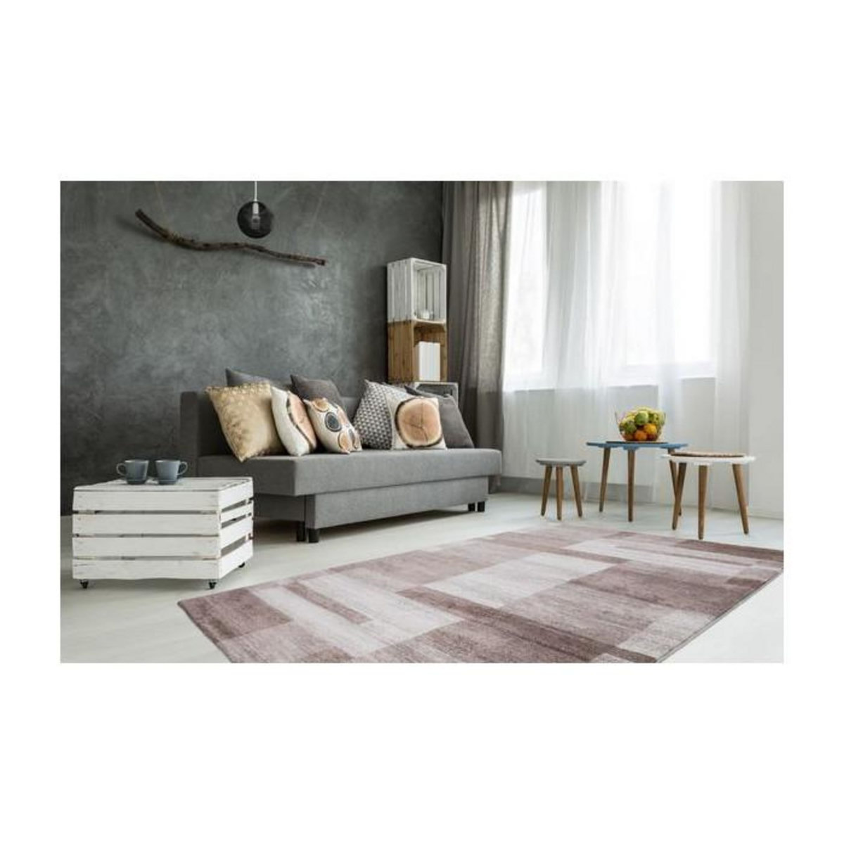 Paris Prix Tapis à Poils Courts Tissé  Falkland  Beige