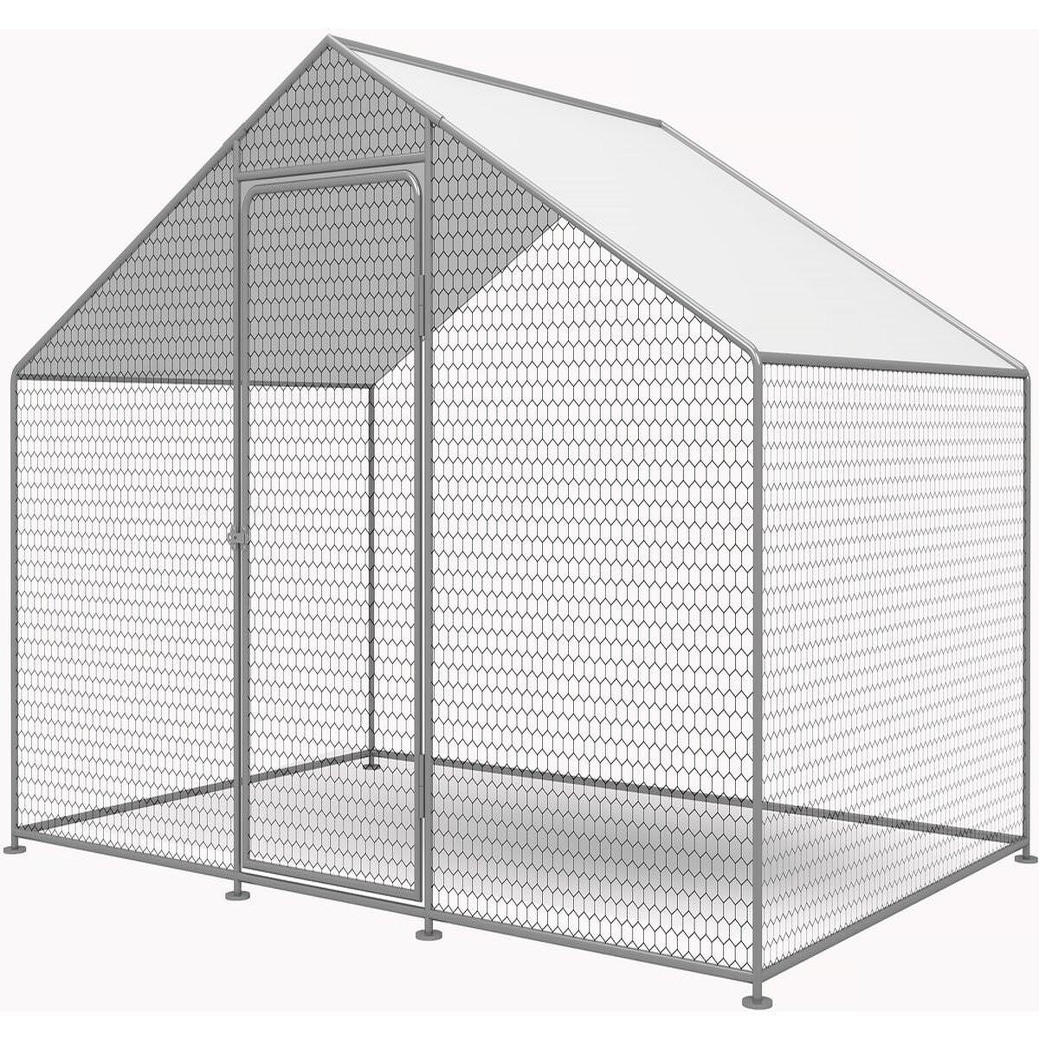 Habitat et Jardin Enclos à poules 6 m² parc grillagé 2 x 3 x 2 M acier galvanisé
