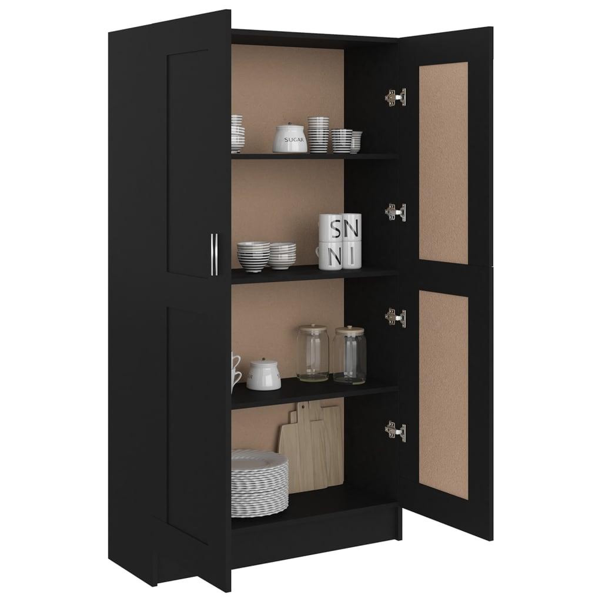 Voir la diapositive 4 : VIDAXL Bibliotheque Noir 82,5x30,5x150 cm Bois d'ingenierie