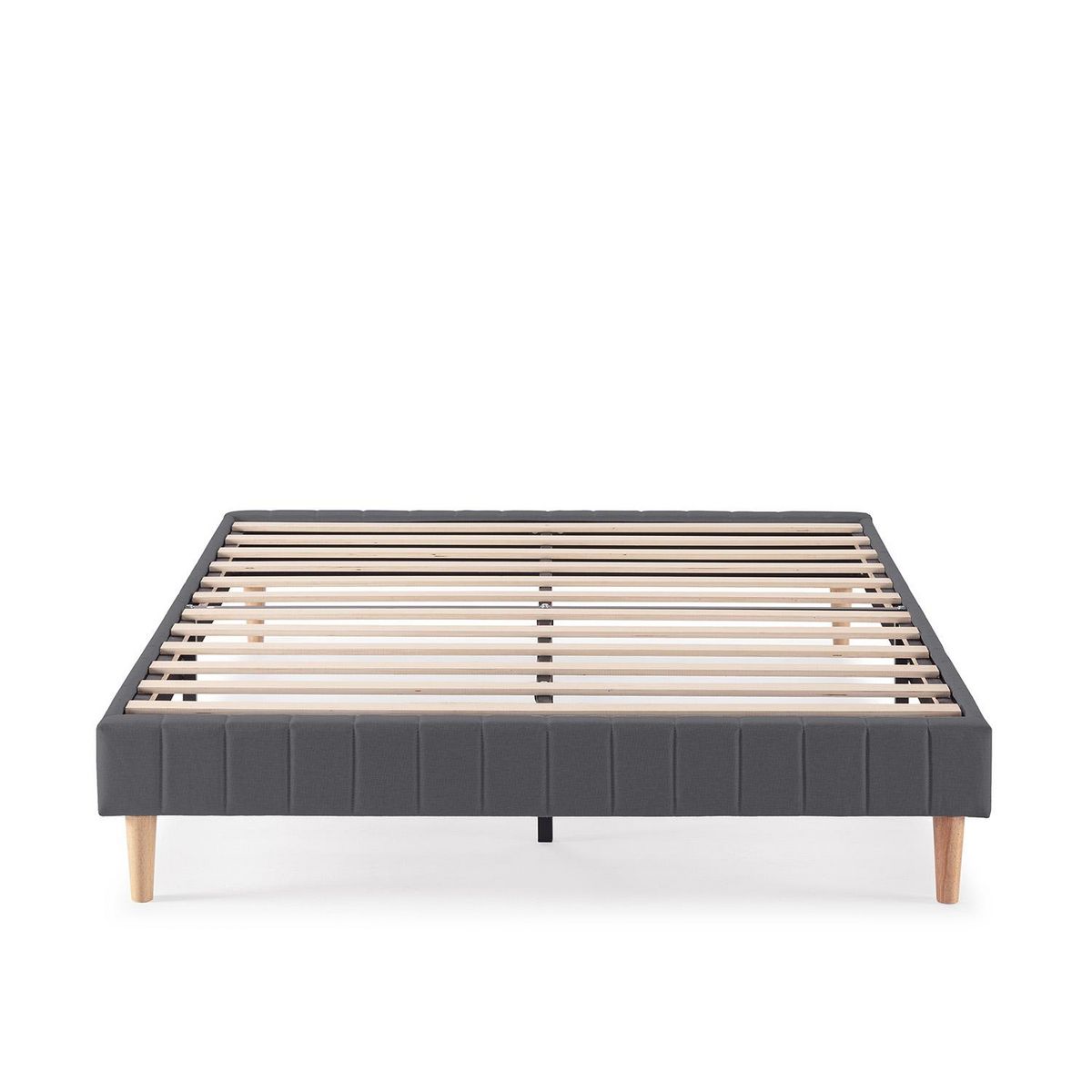 VS VENTA-STOCK Base rembourrée Eris 160x200 cm Gris foncé