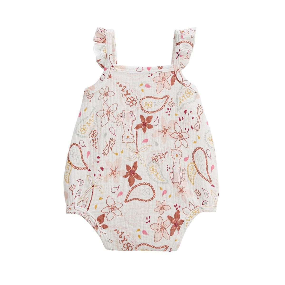 Petit Béguin Lot de 2 barboteuses bloomer bébé en gaze de coton Arizona