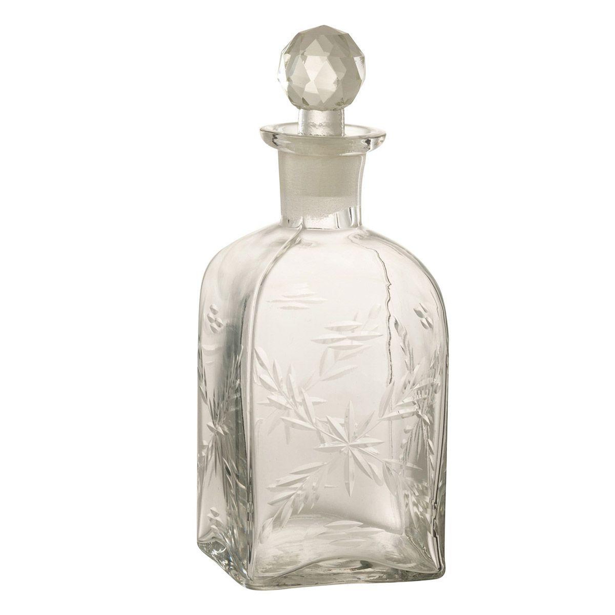 Voir la diapositive 2 : J-LINE Carafe design en verre  carrée  46cm transparent