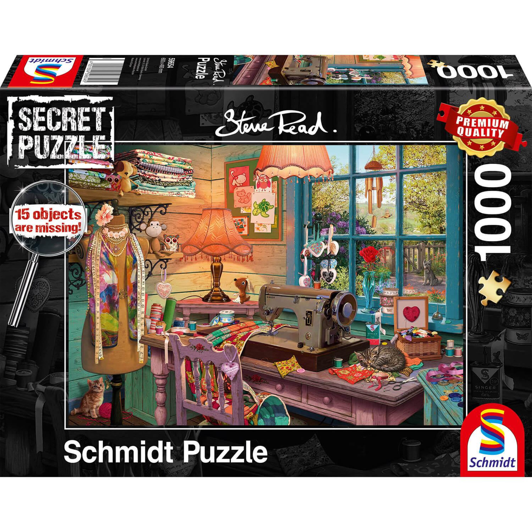 Voir la diapositive 2 : Schmidt Puzzle 1000 pièces : Puzzle secret : Atelier de couture