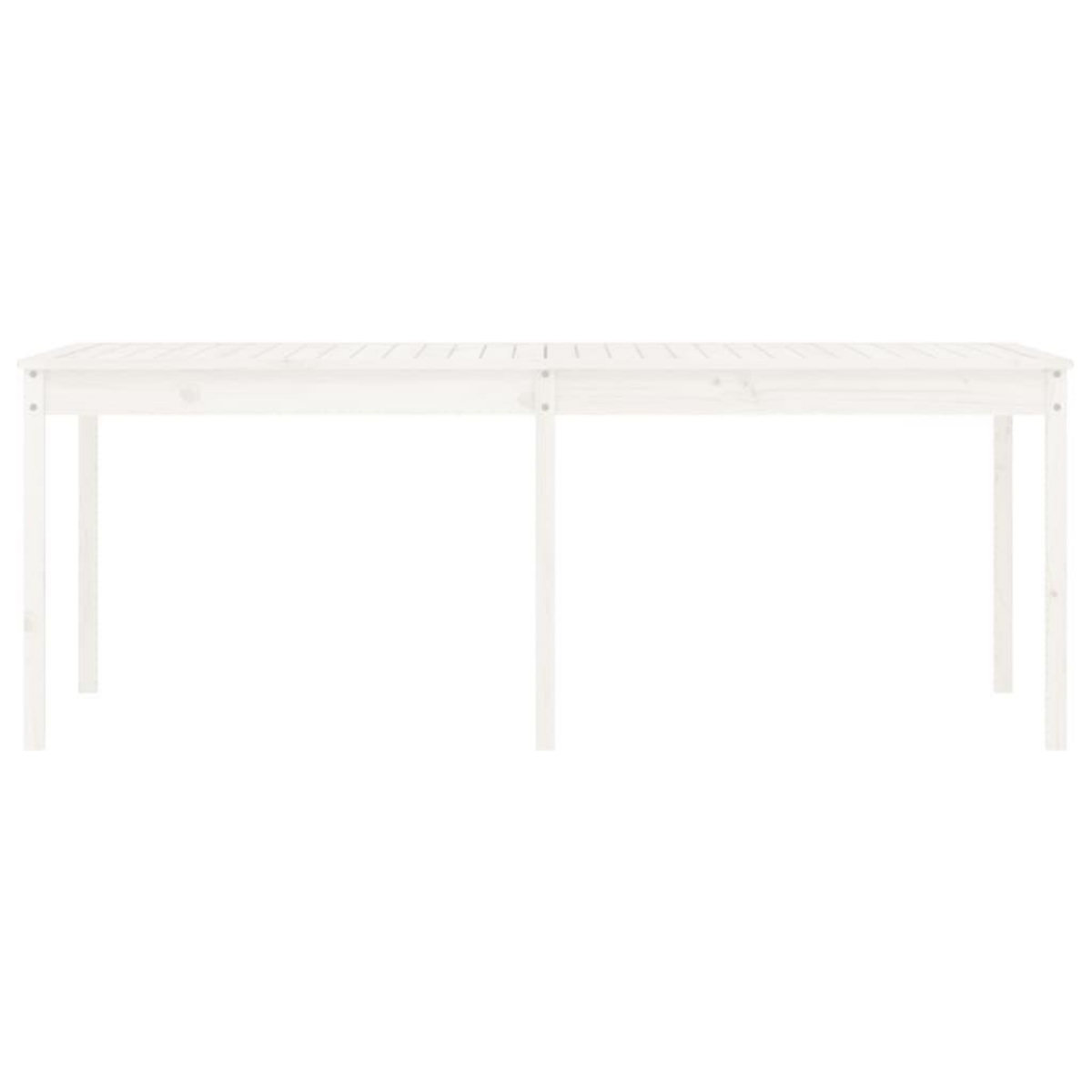 VIDAXL Table de jardin blanc 203,5x100x76 cm bois massif de pin