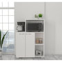 Voir la diapositive 2 : TOILINUX Meuble de rangement cuisine avec niche micro-ondes - Blanc