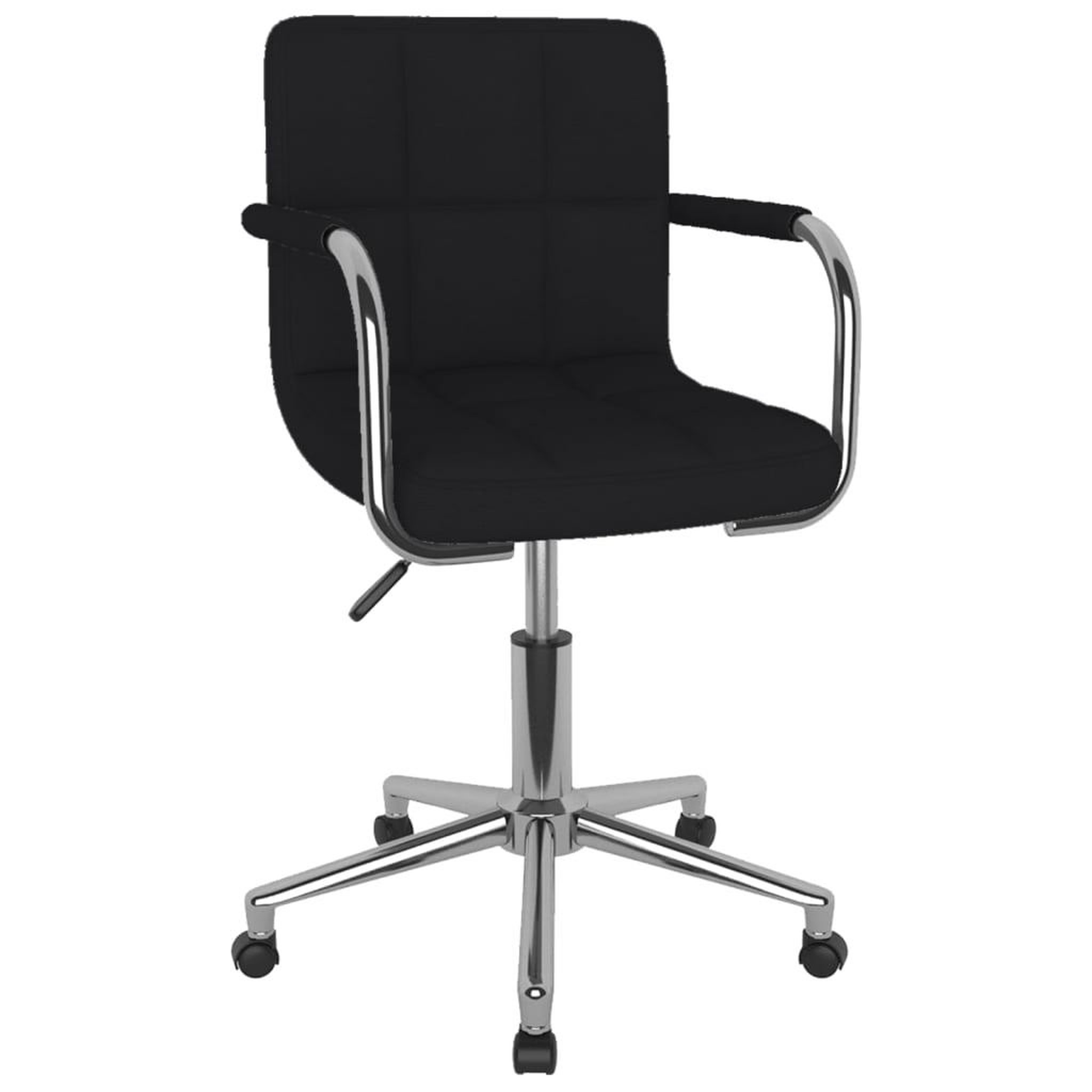 VIDAXL Chaise pivotante de salle a manger Noir Tissu