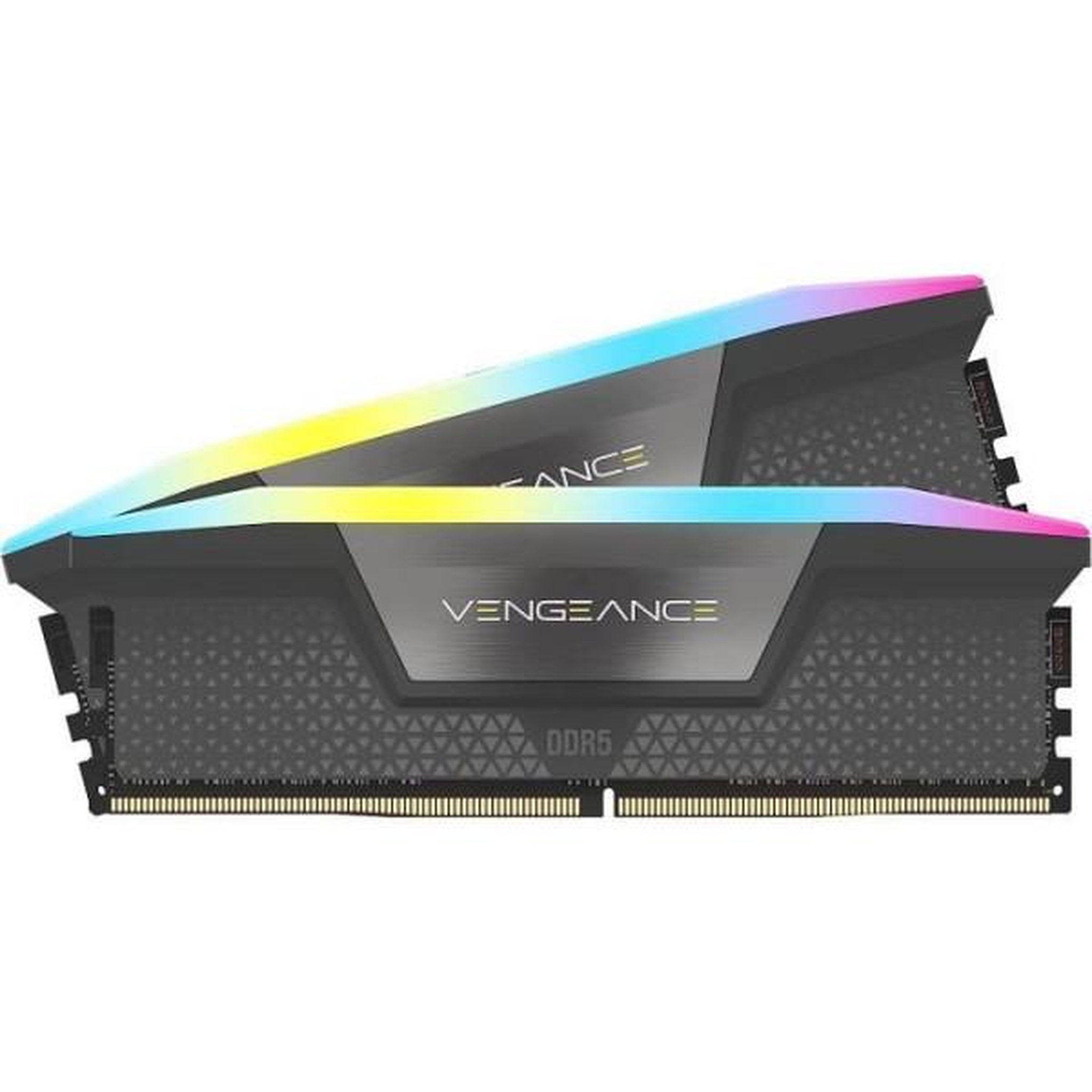 Corsair Mémoire RAM - CORSAIR - Vengeance RGB DDR5 RAM 64Go (2x32Go) 6000MHz CL30 AMD Expo Compatible iCUE - Gris (CMH64GX5M2B6000Z30)