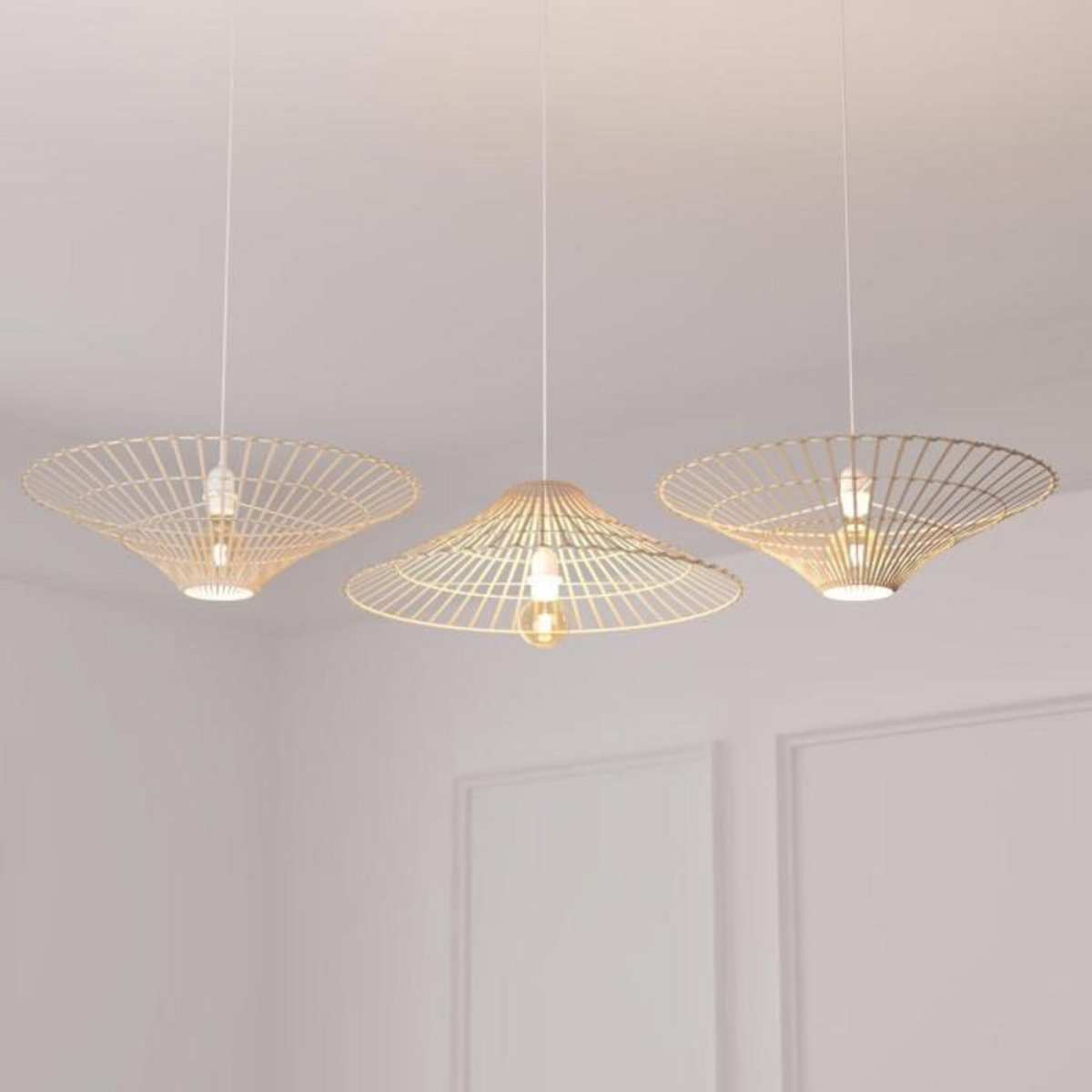 ATMOSPHERA Lampe Suspension en Bambou  Mahé  56cm Naturel