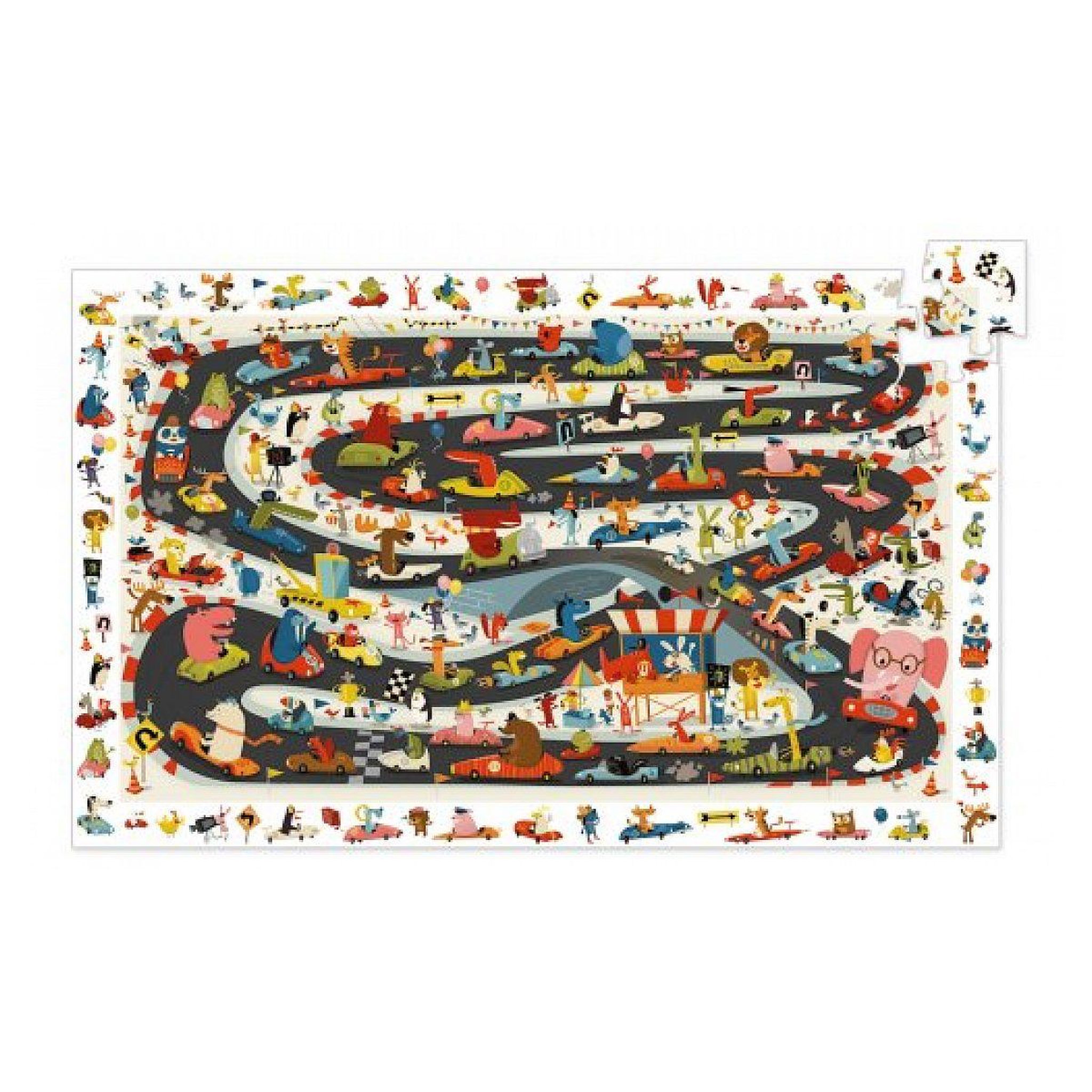 Voir la diapositive 2 : Djeco Puzzle observation rallye automobile 54 pieces