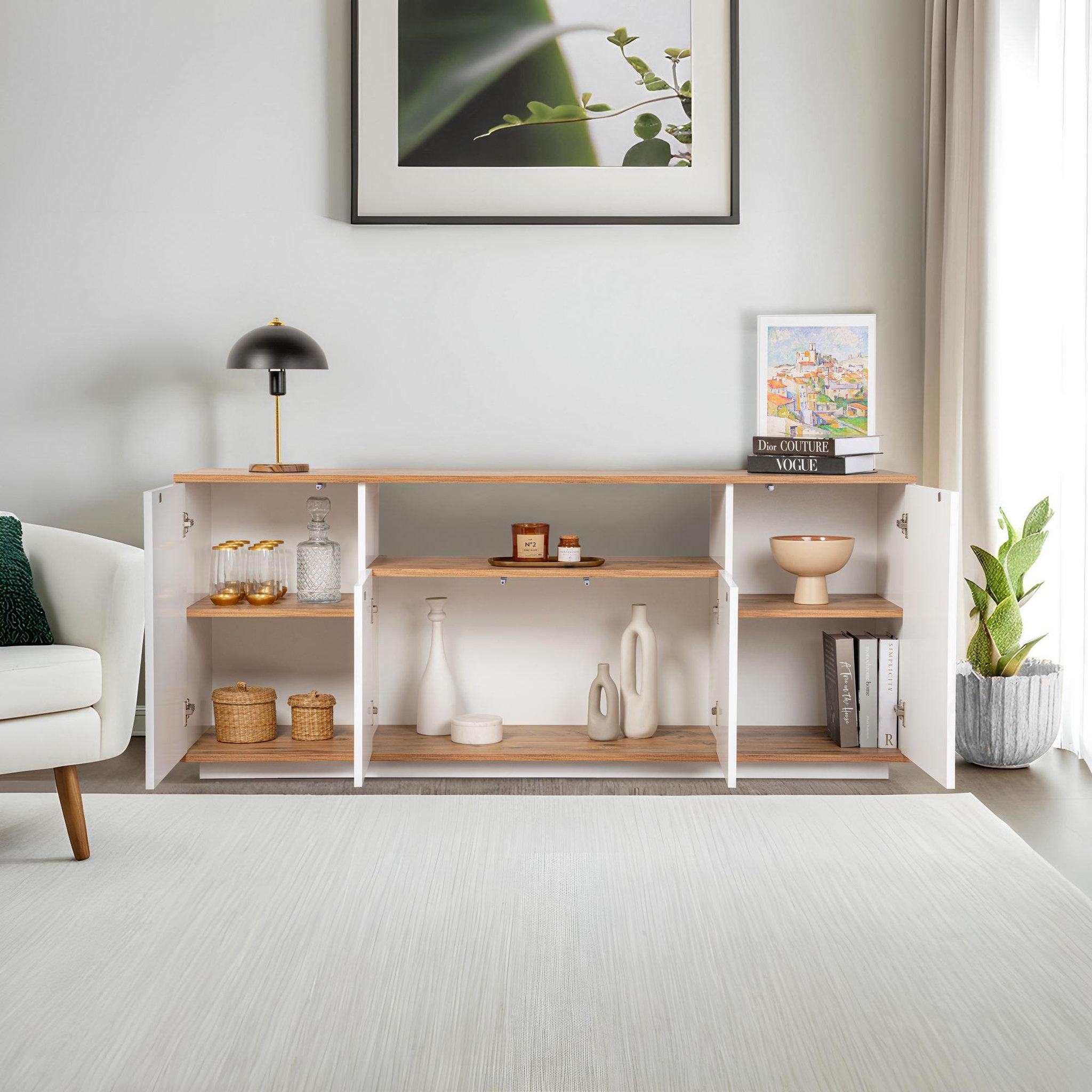 Voir la diapositive 4 : Habitat et Jardin Buffet en bois  arista  - 180 x 44 x 75 cm - blanc