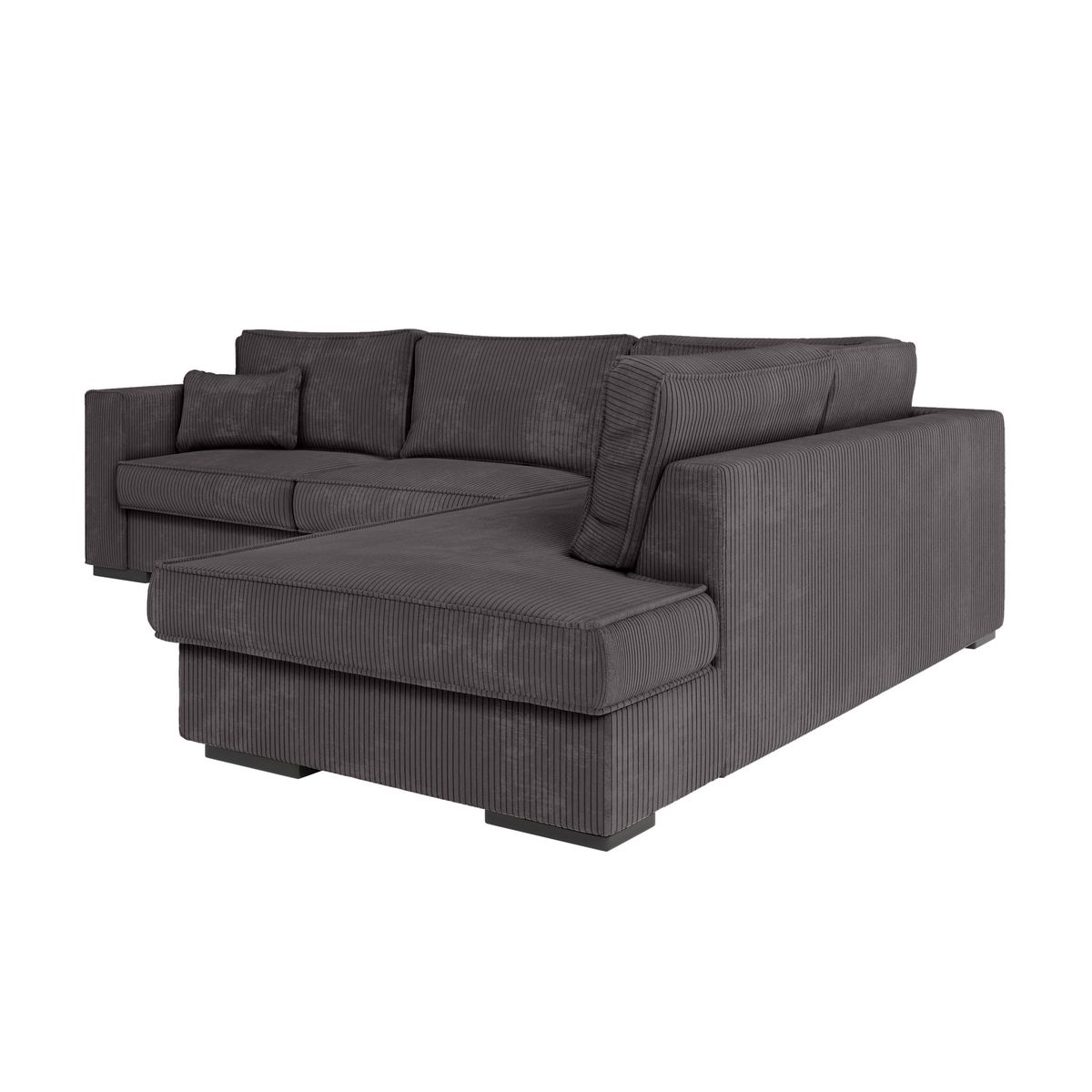 Canapé d'angle droit 4 places velours cotelé PENELOPE