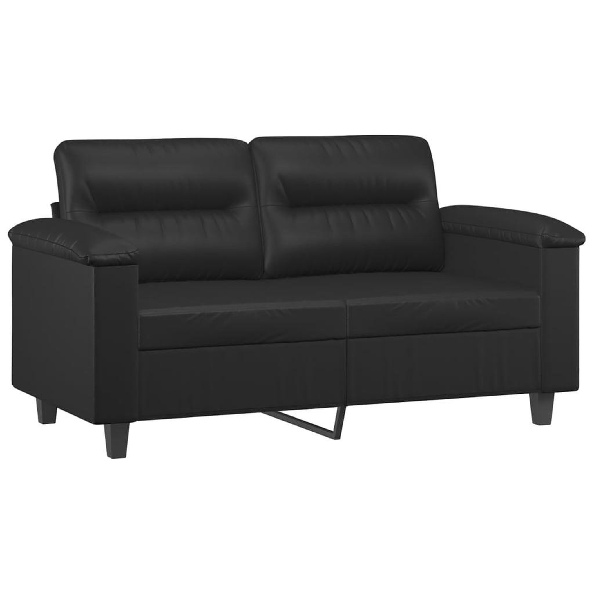 Voir la diapositive 4 : VIDAXL Canape 2 places avec oreillers decoratifs noir 120cm similicuir
