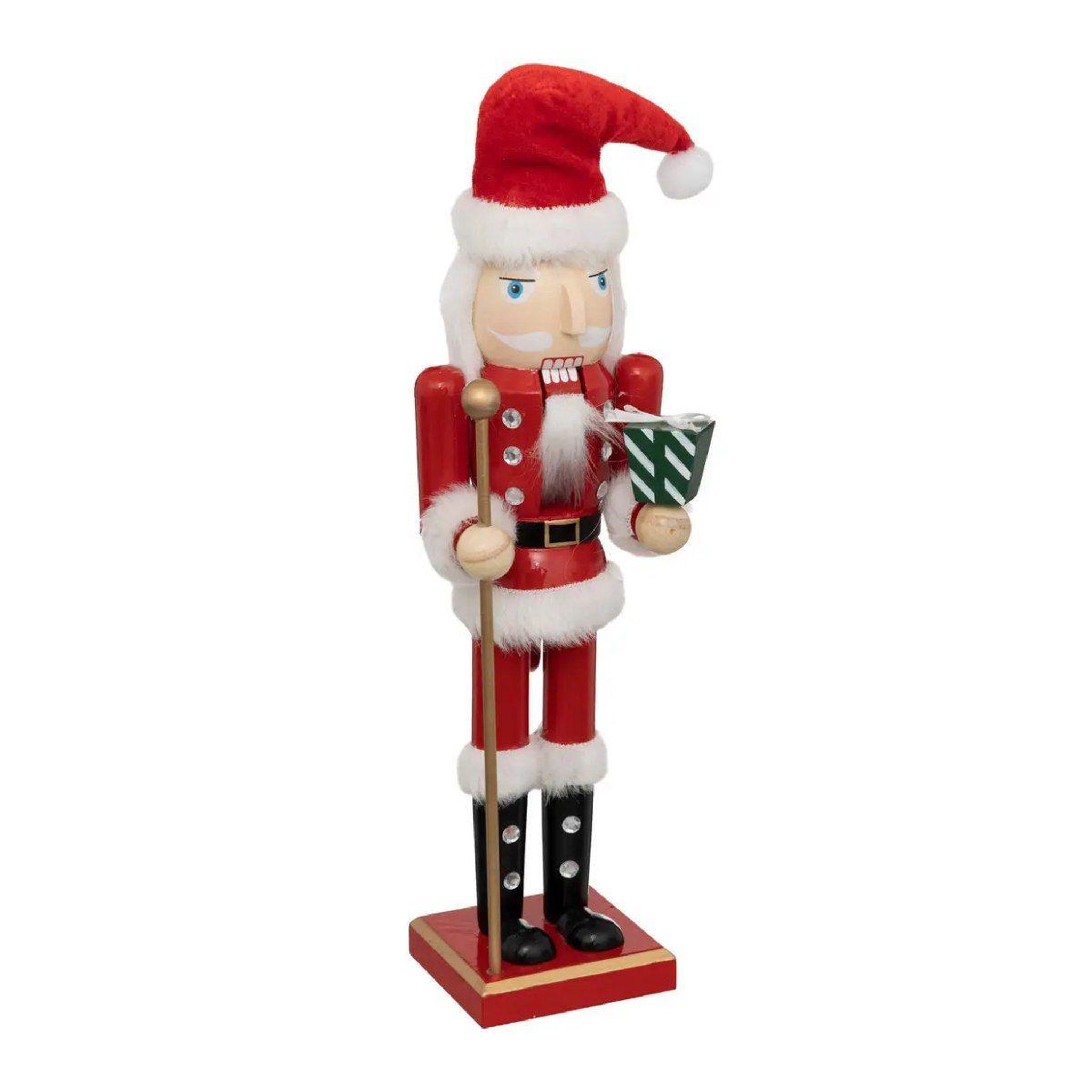 ATMOSPHERA Personnage déco casse noisette  père noël  38cm rouge