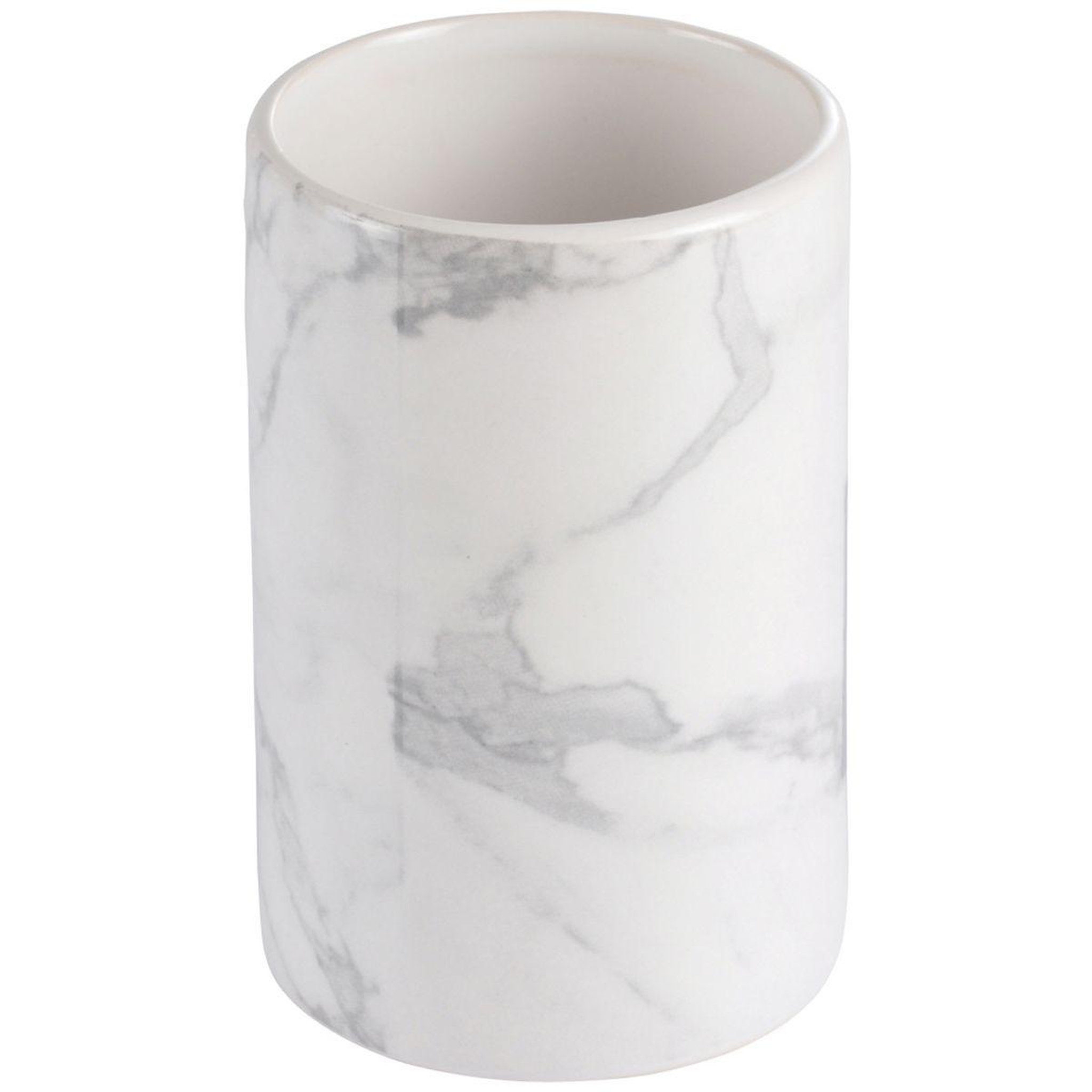 Douceur d'Intérieur Gobelet céramique  effet marbre  11cm blanc