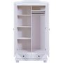 Voir la diapositive 2 : Armoire rustique en pin massif 2 portes  2 tiroirs L104cm BASTIAN