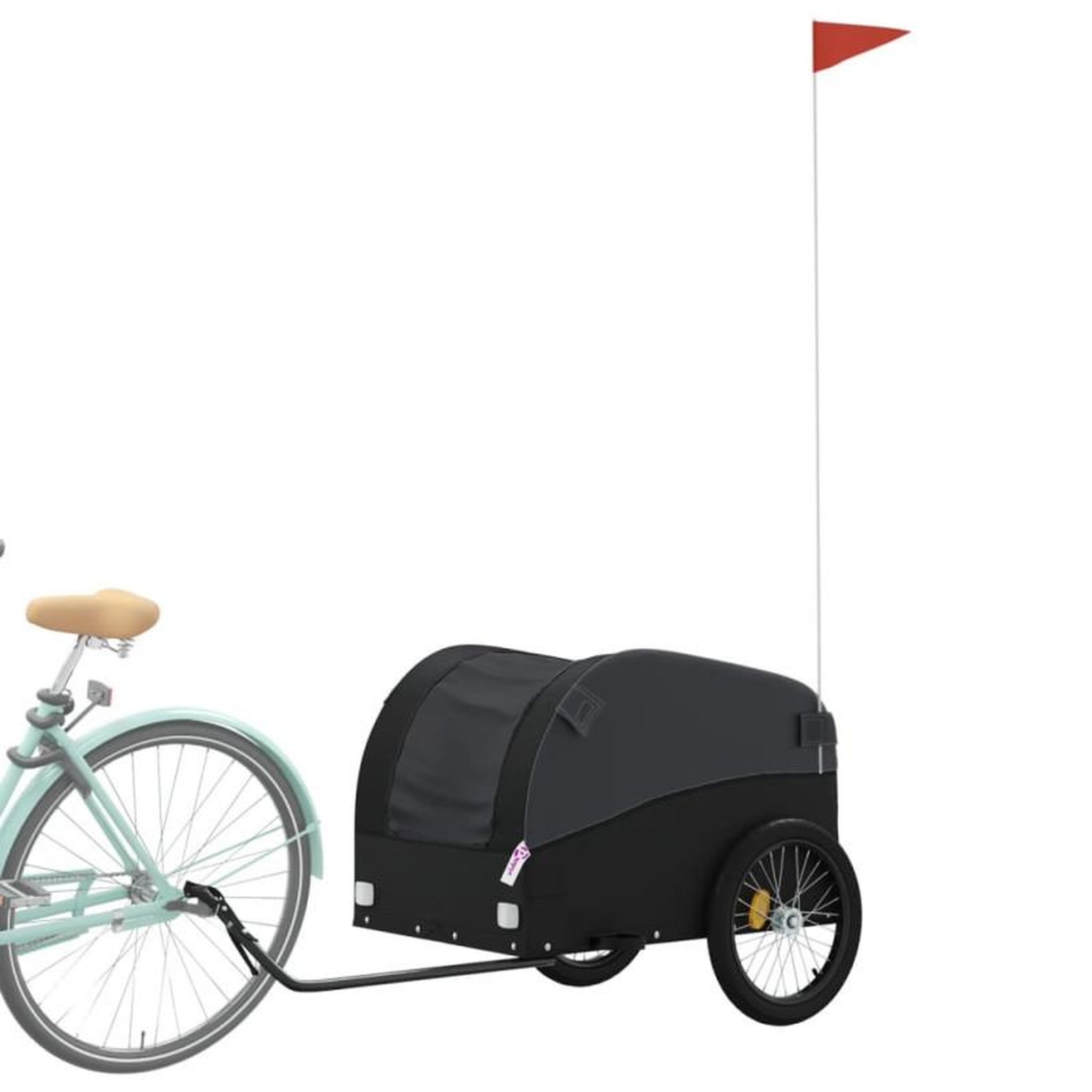 Voir la diapositive 3 : VIDAXL Remorque de vélo noir 45 kg fer
