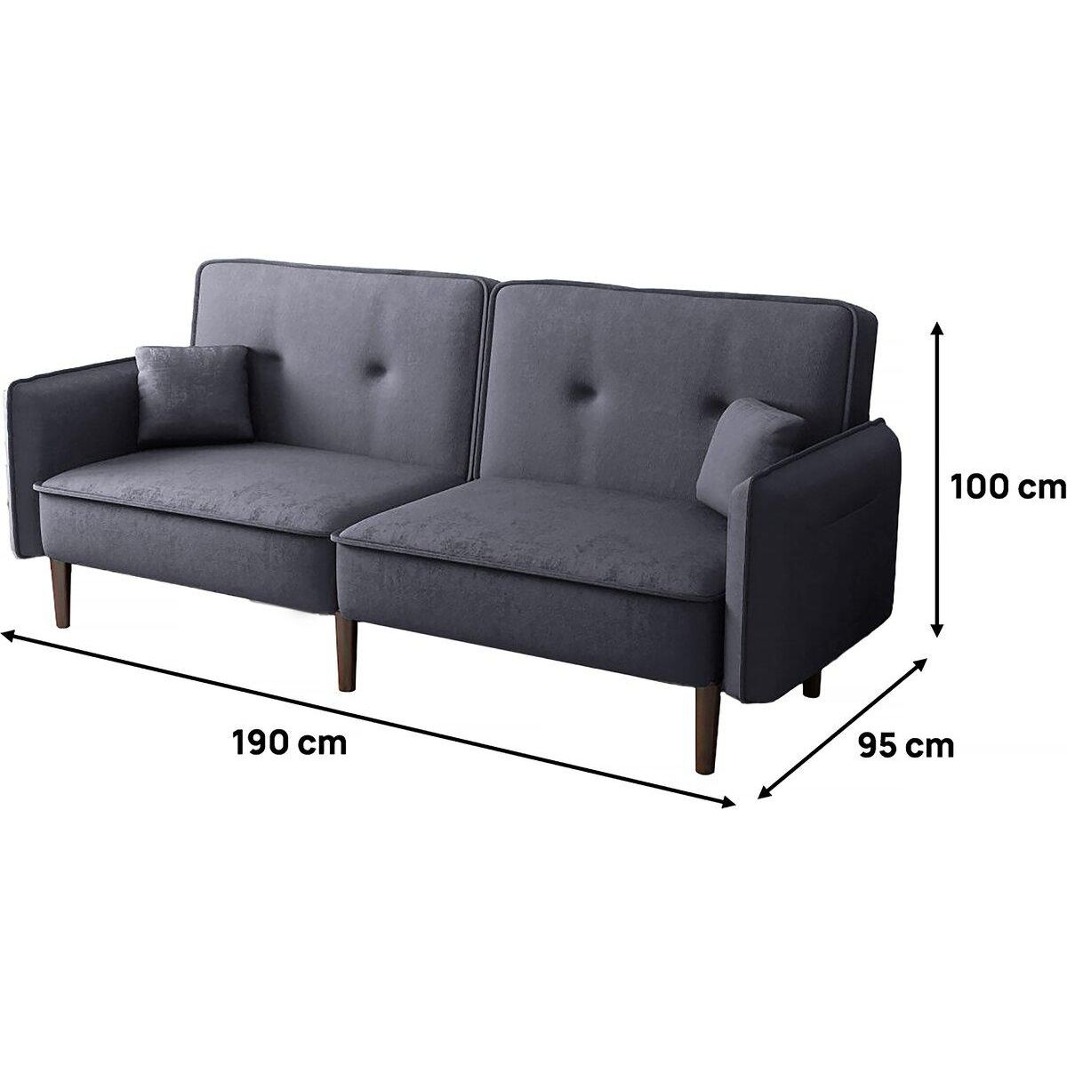 Habitat et Jardin Canapé droit clic clac convertible   Caspian  - Gris