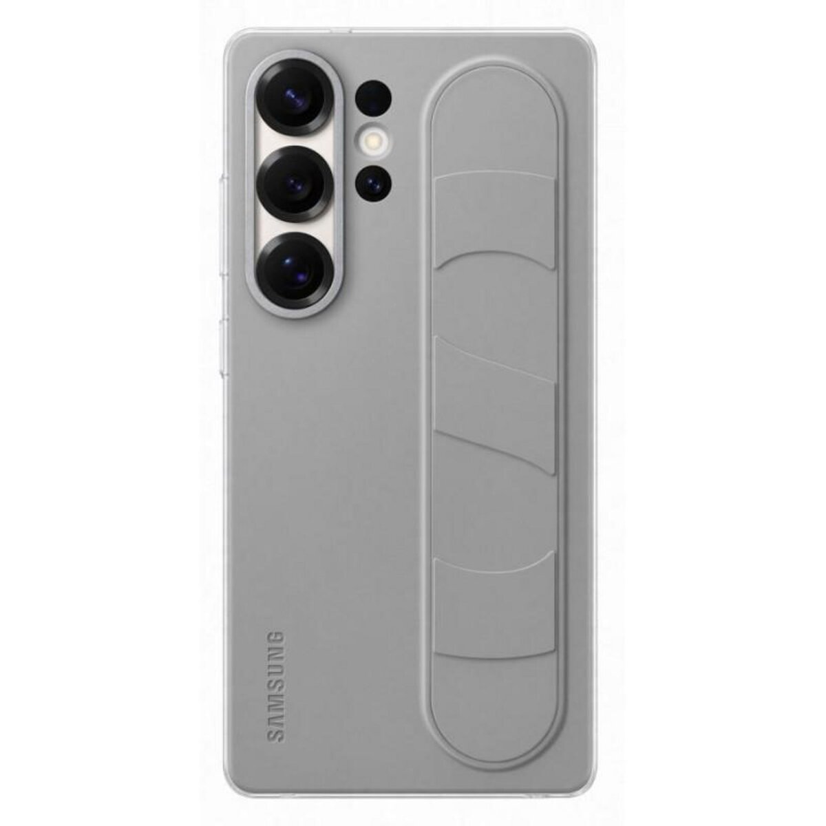 Samsung Coque en silicone avec lanière et support gris pour Samsung Galaxy S25 Ultra