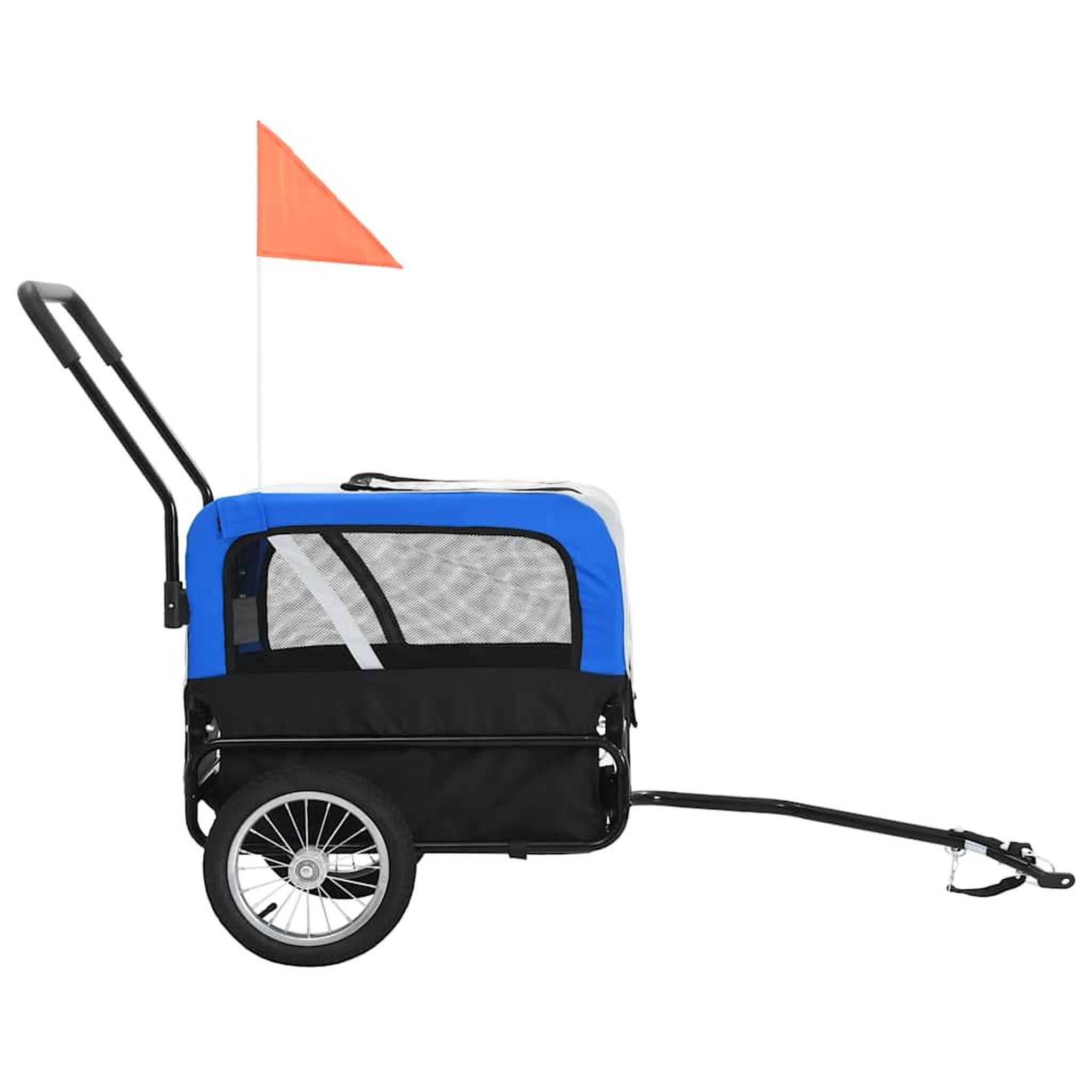 Voir la diapositive 3 : VIDAXL Remorque de velo pour chiens et poussette 2-en-1 gris et bleu