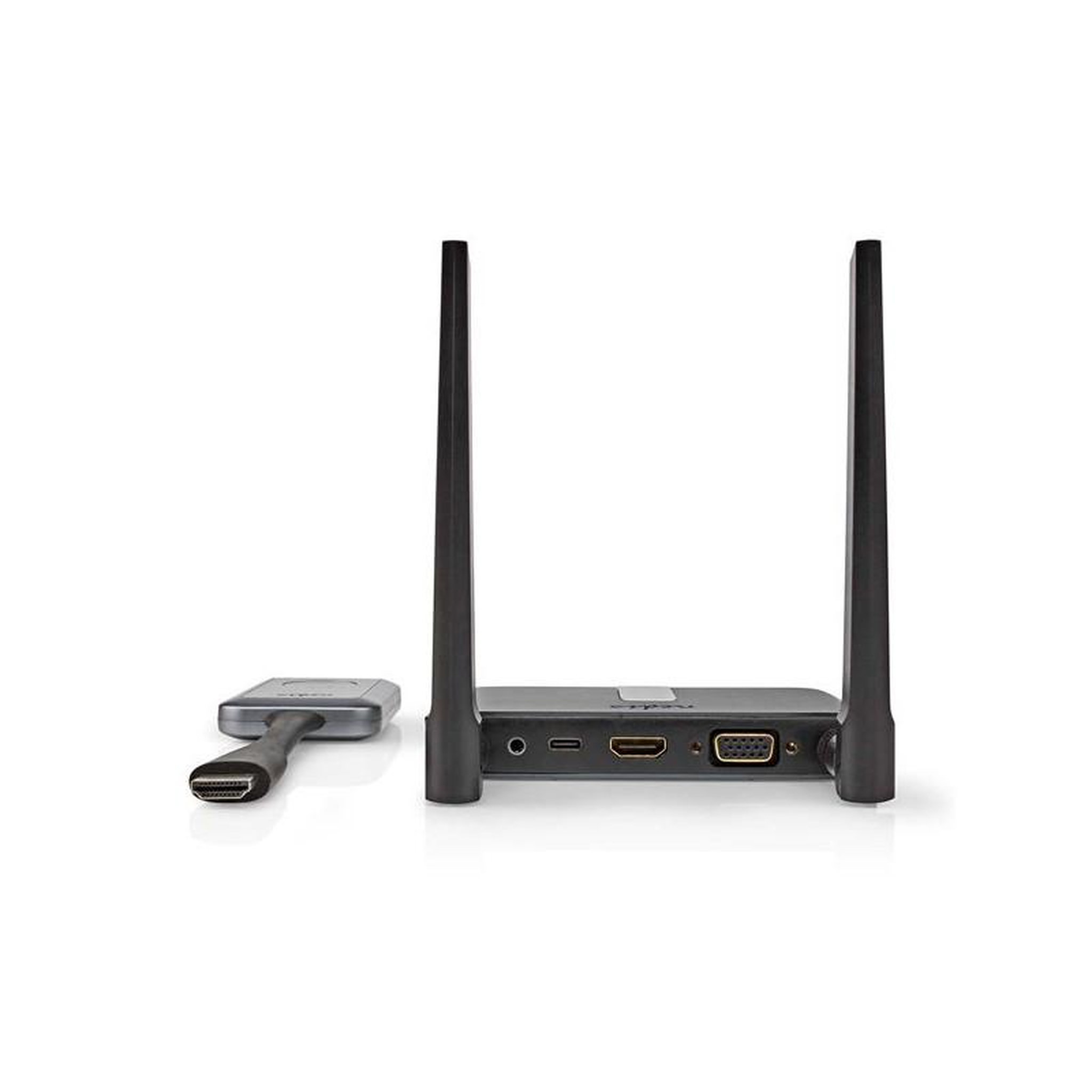 Voir la diapositive 2 : NEDIS Transmetteur sans fil HDMI Wi-Fi - 2400-5000 MHz - 30.0 m (ligne de Mir NEDIS - VTRA3460GY