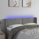 VIDAXL Tete de lit a LED Gris clair 147x16x78/88 cm Velours