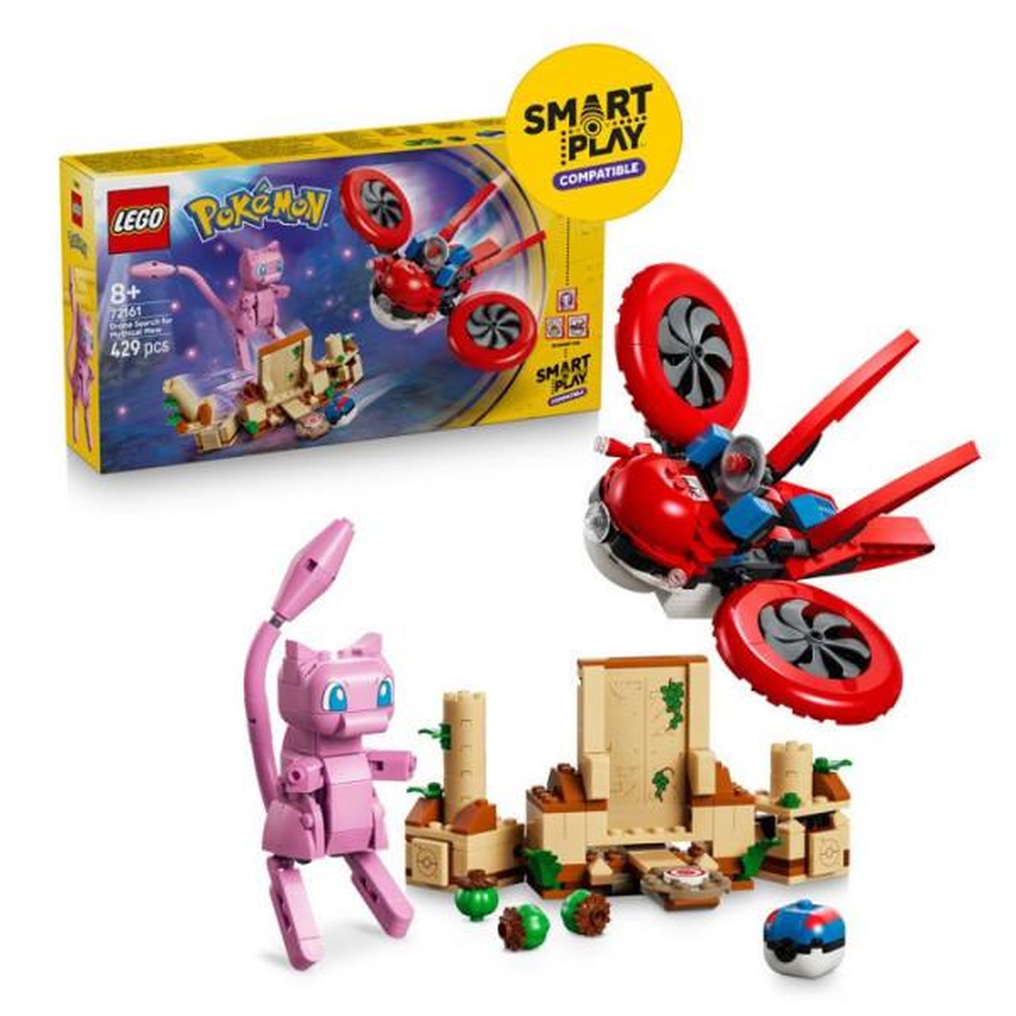 LEGO LEGO Pokémon 72161 - Set de construction compatible SMART Play™ - Mew, Recherche en drone - Des 8 ans