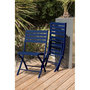 Voir la diapositive 4 : Paris Prix Ensemble Table de Jardin Pliante & 2 Chaises  Marius  70cm Bleu Marine