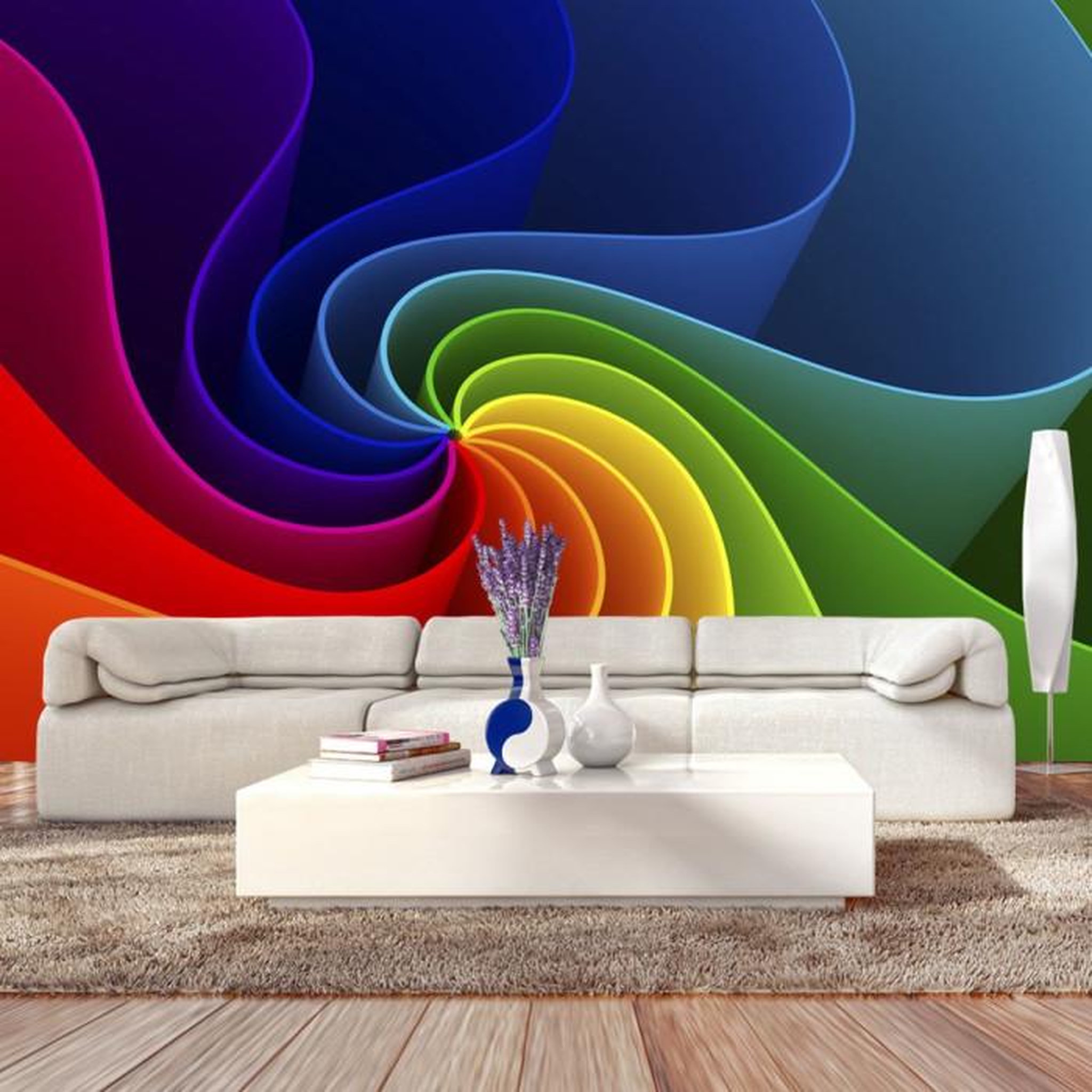 Paris Prix Papier Peint  Colorful Pinwheel. Coloris disponibles : Multicolore