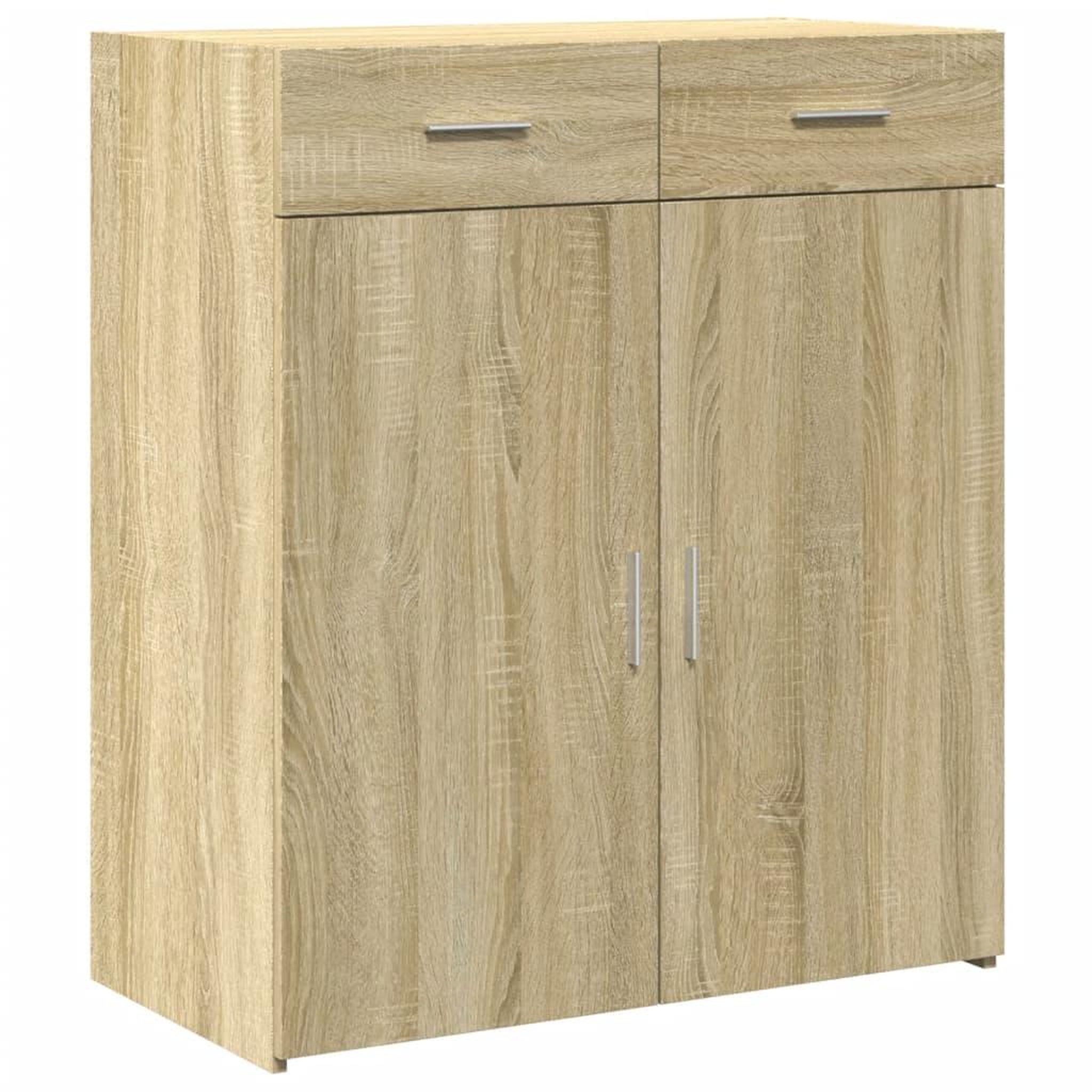 Voir la diapositive 2 : VIDAXL Buffet chene sonoma 80x42,5x93 cm bois d'ingenierie