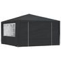 Voir la diapositive 1 : VIDAXL Tente de reception et parois laterales 4x4 m Anthracite 90 g/m^2