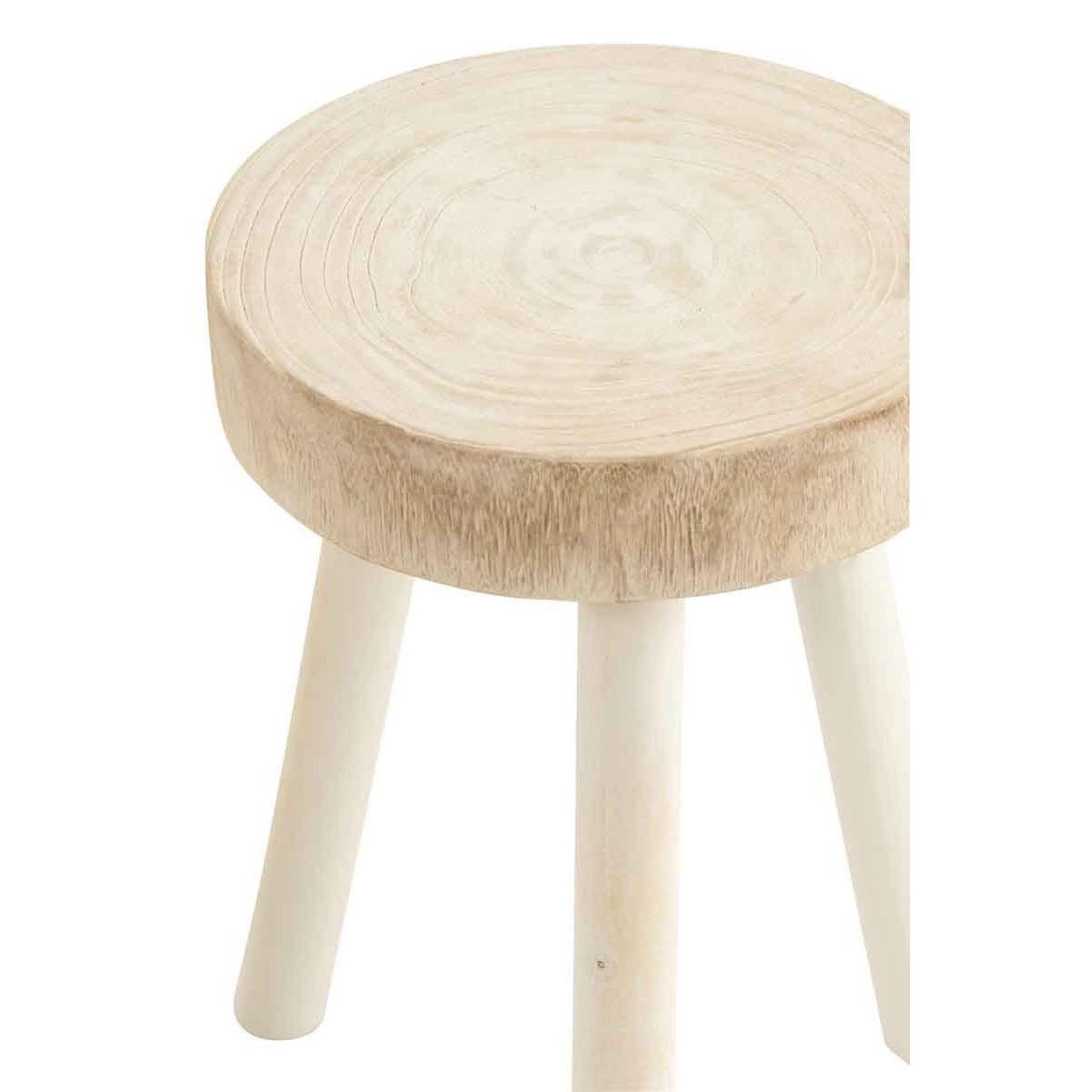 Voir la diapositive 3 : J-LINE Lot de 2 tabourets en bois  jenny  56cm blanc