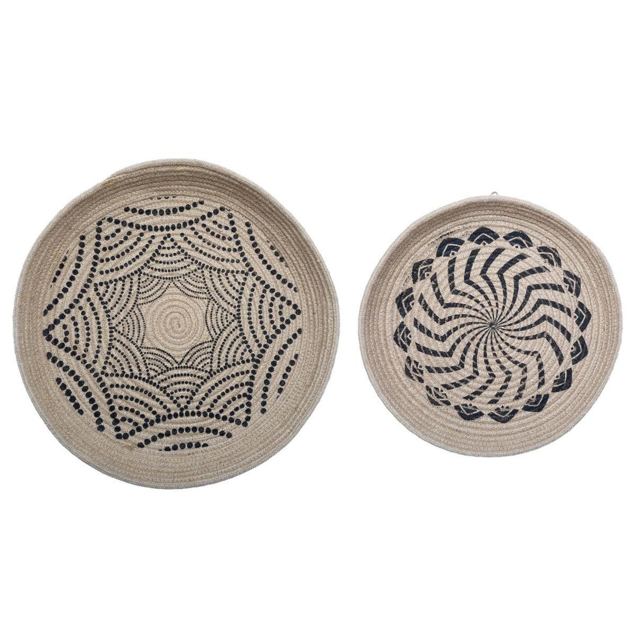 ATMOSPHERA Lot de 2 décorations murales jute  panier  48cm naturel