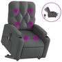 Voir la diapositive 2 : VIDAXL Fauteuil inclinable de massage electrique Gris fonce Tissu