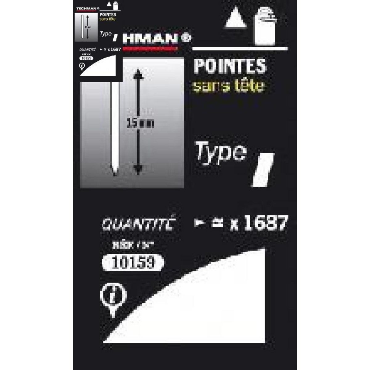TECHMAN Pointes 19 mm - type I