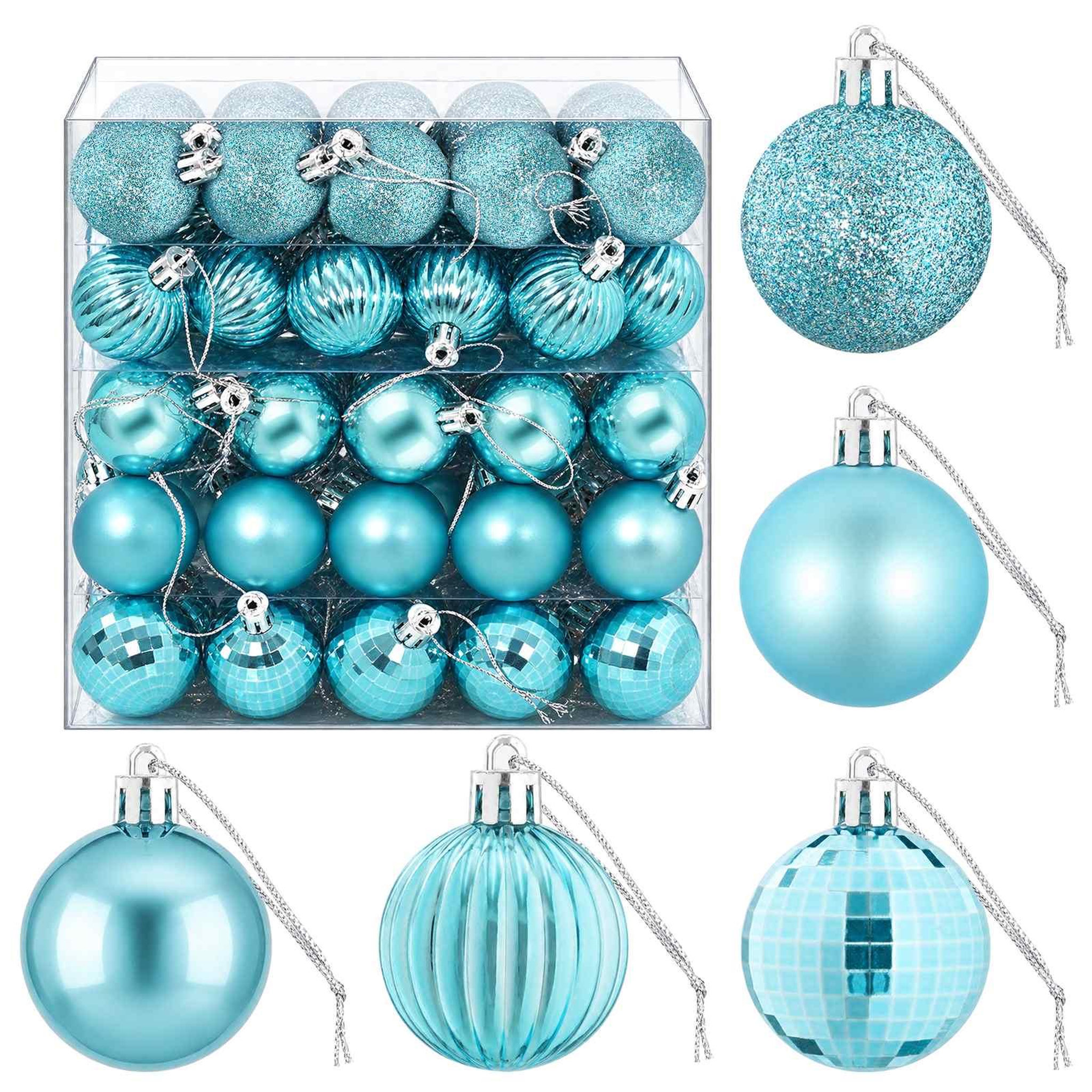 VIDAXL Ensemble de boules de Noël 100 pc Turquoise 4 cm Polystyrene