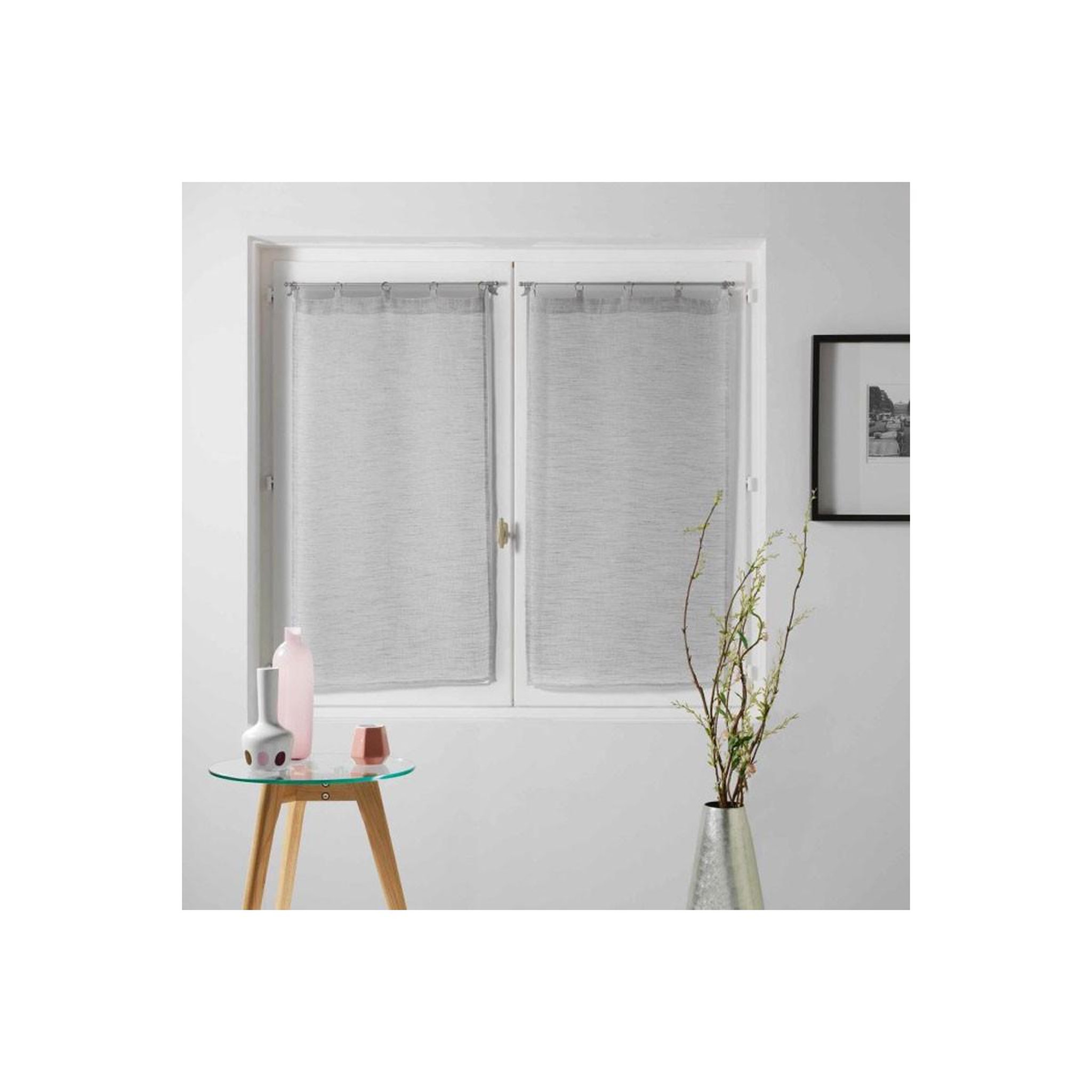 Douceur d'Intérieur Paire de voilages  milza  60x120cm gris