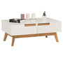Voir la diapositive 1 : IDIMEX Table basse TIBOR, 2 tiroirs et 2 niches