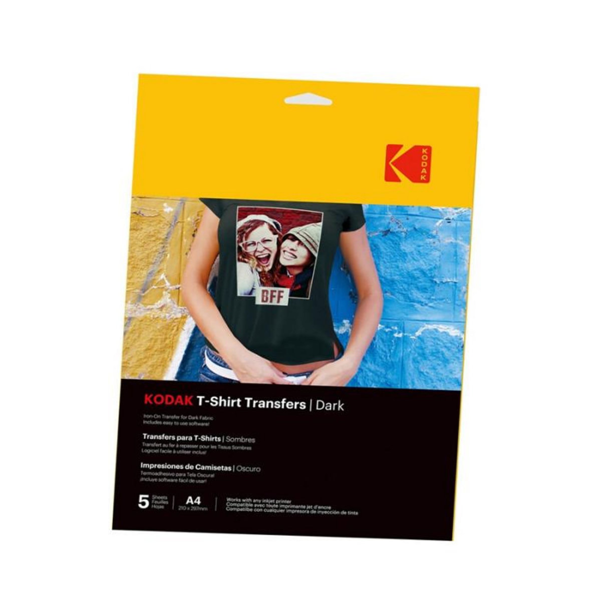 Kodak Papier d impression Kodak T shirt Transfer Dark 5 feuilles