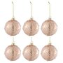 Voir la diapositive 1 : Paris Prix Lot de 6 Boules de Noël  Givre Paillettes  8cm Rose Clair