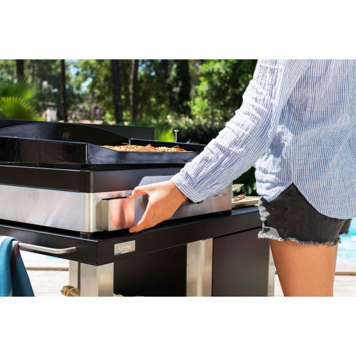 Le marquier Plancha gaz Signature Allure 260 Duo 2 brûleurs à poser, 60x40 cm