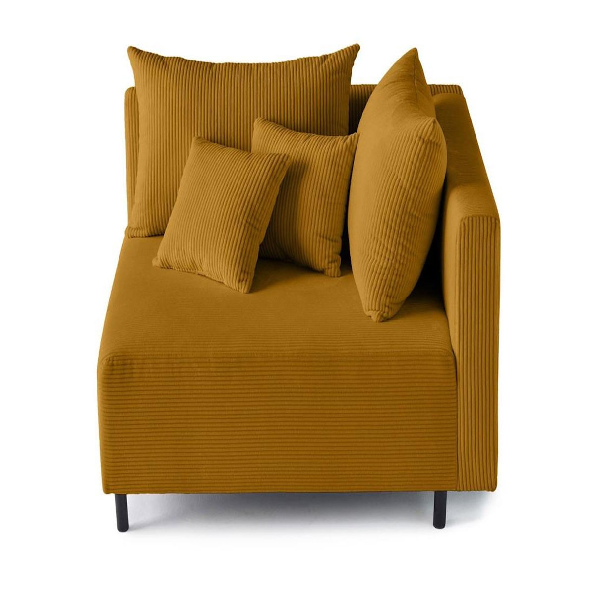 LISA DESIGN Edinburg - module d'assise d'angle droit - en velours côtelé