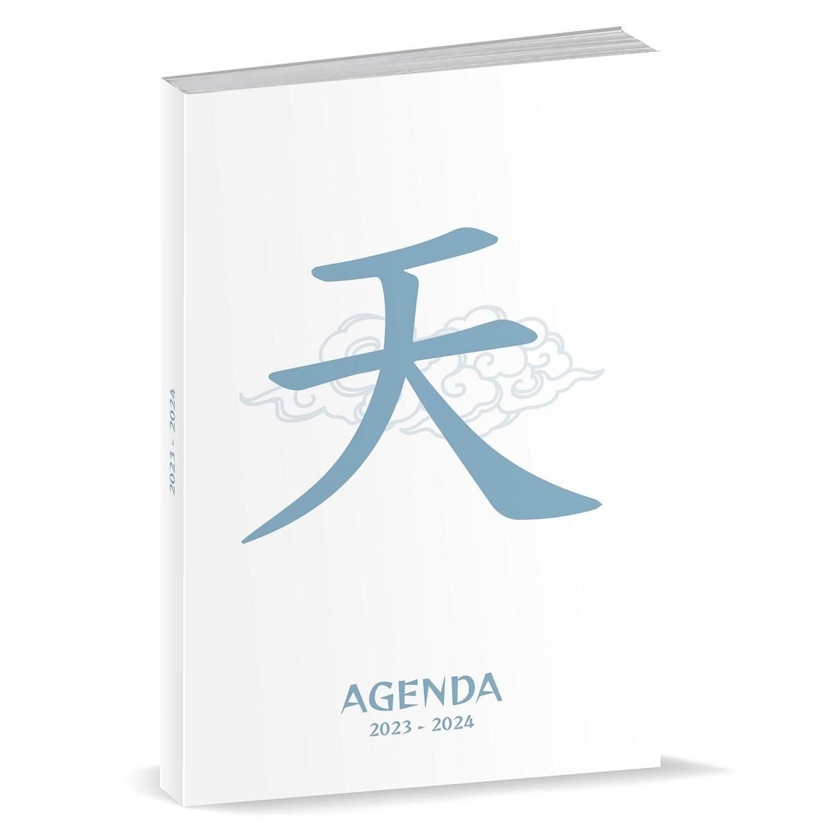 POUCE Agenda scolaire journalier 11,9x16,3cm Lycéen signe chinois blanc 2023-2024