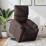 VIDAXL Fauteuil inclinable marron fonce tissu