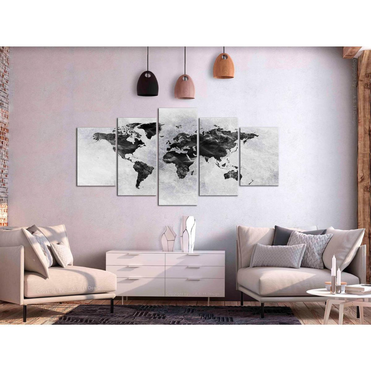Paris Prix Tableau Imprimé 5 Panneaux  Concrete World Wide