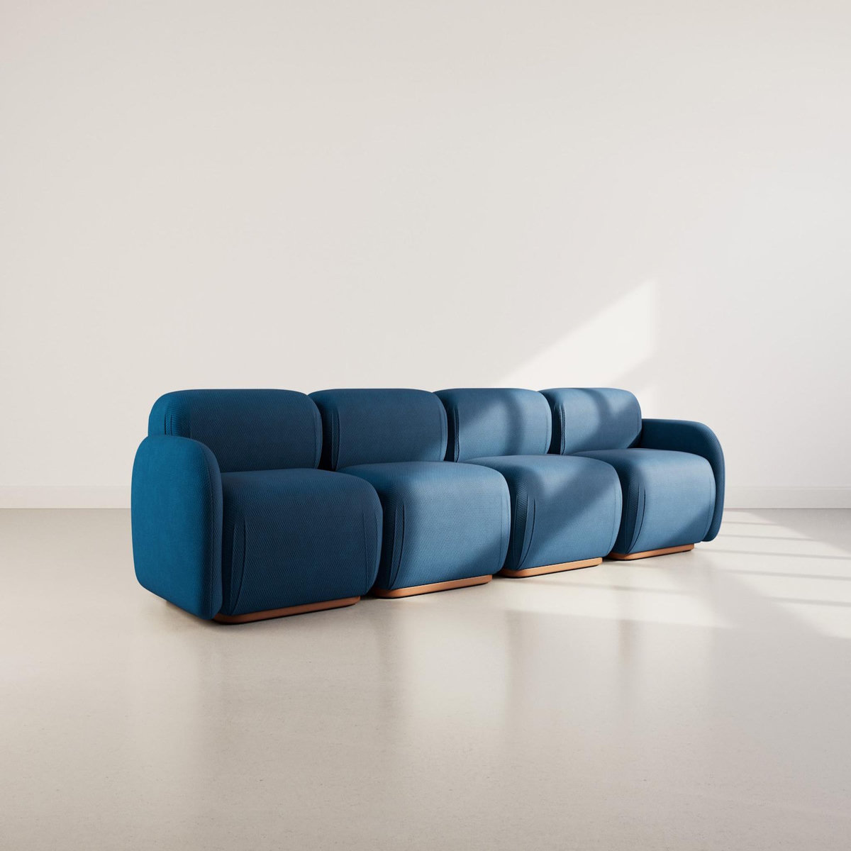 LISA DESIGN Penelope - canapé droit modulable 4 places en velours texturé