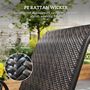 Voir la diapositive 6 : OUTSUNNY Lot de 4 chaises de jardin empilables - accoudoirs - design - acier époxy noir résine tressée marron